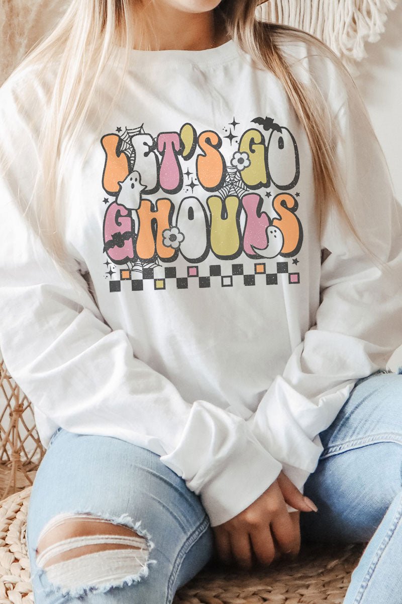 Colorful Let's Go Ghouls Unisex Dri-Power Long-Sleeve 50/50 Tee - Wholesale Accessory Market