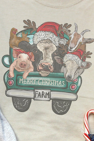 Farm Animals Merry Christmas Unisex Dri-Power Long-Sleeve 50/50 Tee - Wholesale Accessory Market