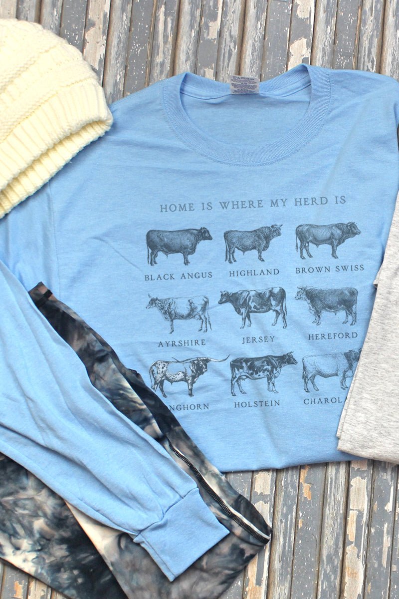 Home Is Where My Herd Is Unisex Dri-Power Long-Sleeve 50/50 Tee - Wholesale Accessory Market
