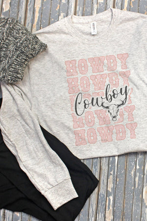 Howdy Cowboy Unisex Dri-Power Long-Sleeve 50/50 Tee - Wholesale Accessory Market
