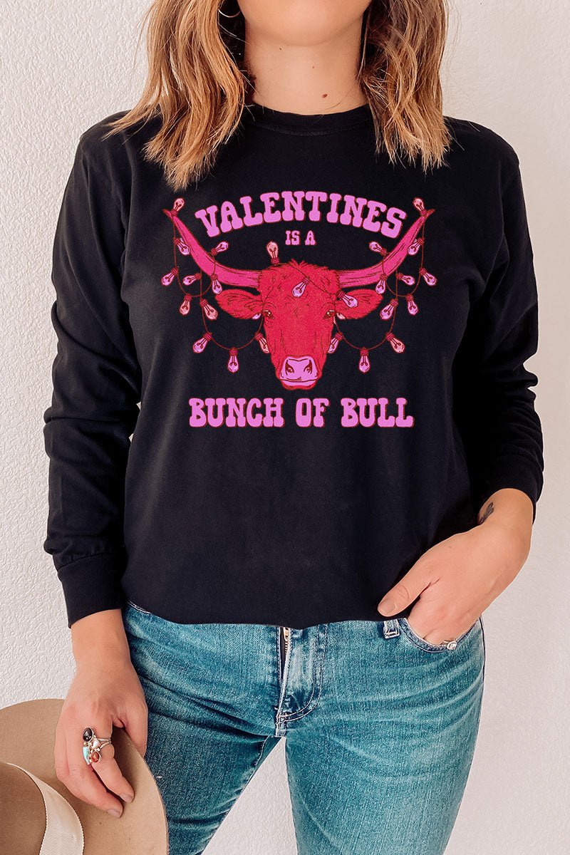 Bunch Of Bull Valentines Unisex Dri-Power Long-Sleeve 50/50 Tee - Wholesale Accessory Market