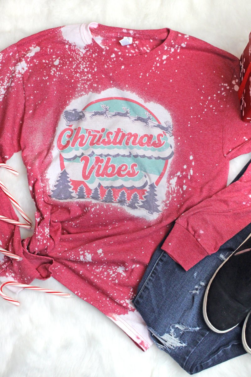 Bleached Christmas Vibes Unisex Dri-Power Long-Sleeve 50/50 Tee - Wholesale Accessory Market