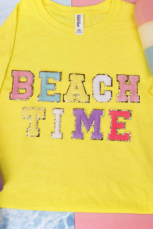 Colorful Beach Time Chenille Patch Dri-Power 50/50 Tee - Wholesale Accessory Market