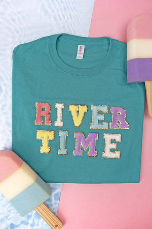 Colorful River Time Chenille Patch Dri-Power 50/50 Tee - Wholesale Accessory Market