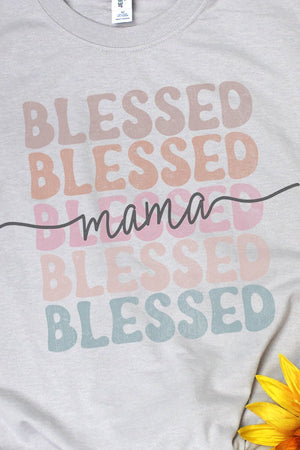 Blessed Mama Stacked Dri-Power 50/50 Tee - Wholesale Accessory Market