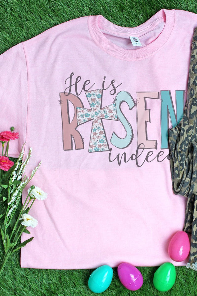Floral He Is Risen Indeed Unisex Dri-Power 50/50 Tee - Wholesale Accessory Market