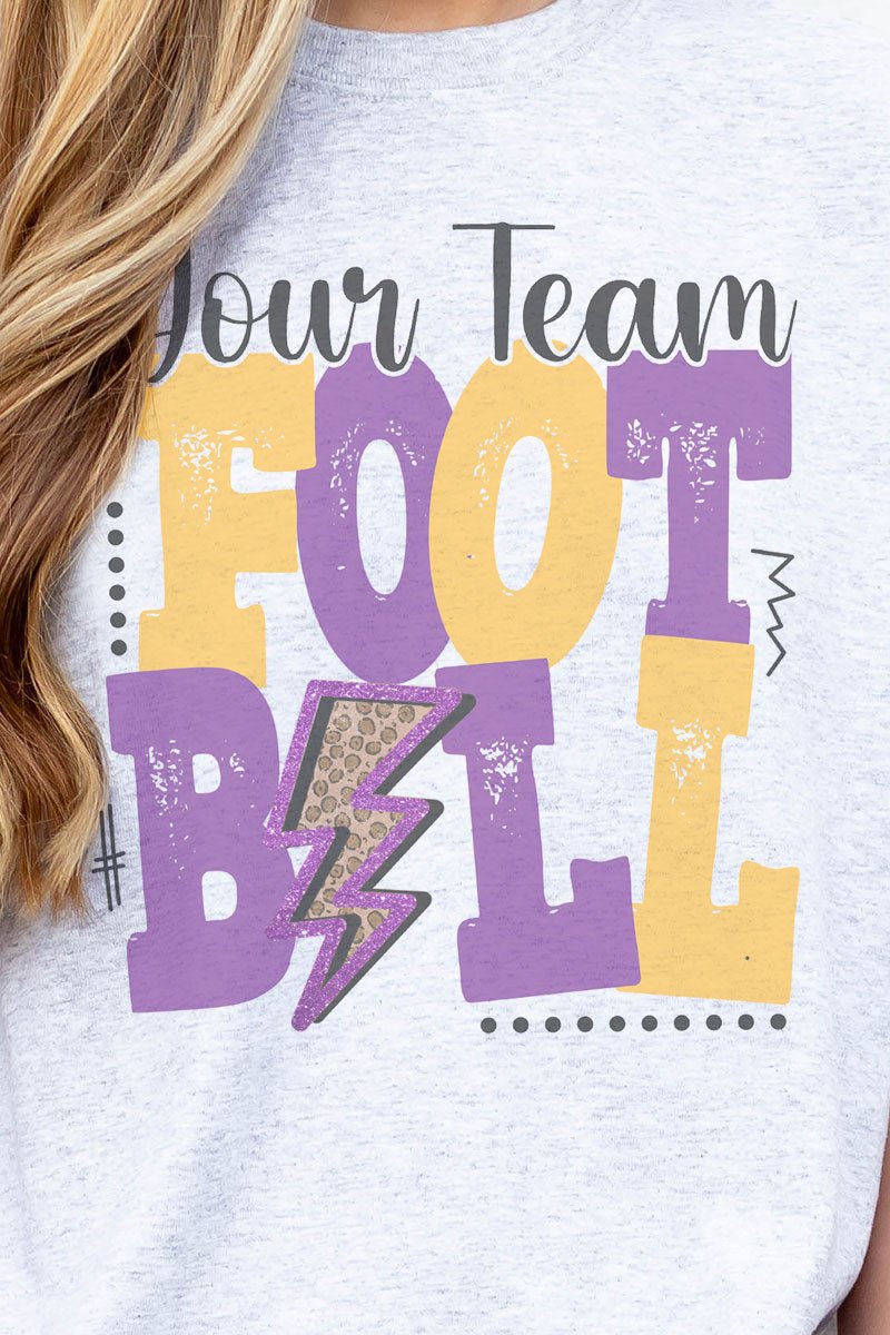 Team Name Football Purple & Gold Dri-Power 50/50 Tee - Wholesale Accessory Market