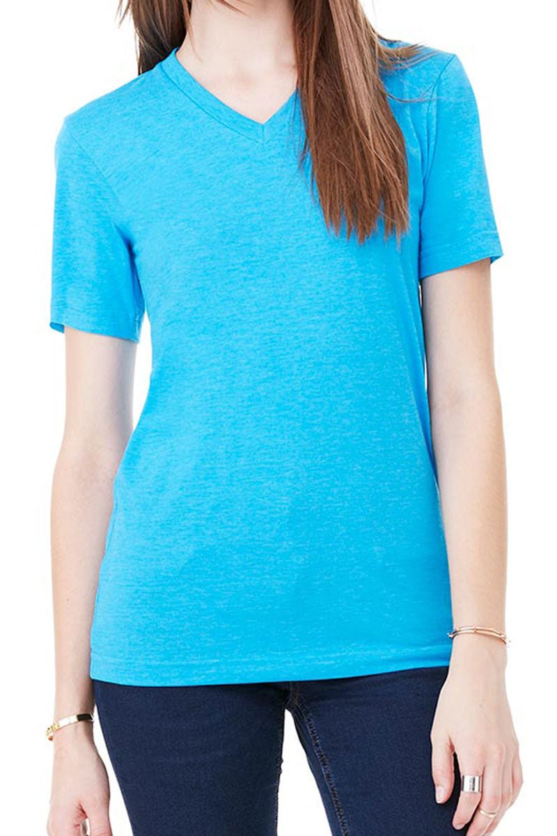 Bella Canvas Heather Neon Color Unisex Jersey V Neck Tee eWAM