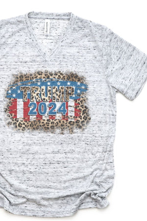 Leopard Trump 2024 Unisex V-Neck Tee - Wholesale Accessory Market