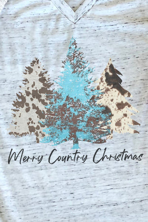 Merry Country Christmas Unisex V-Neck Tee - Wholesale Accessory Market