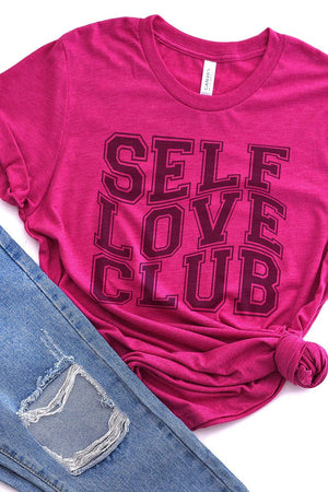 Outlined Self Love Club Tri-Blend Short Sleeve Tee - Wholesale Accessory Market