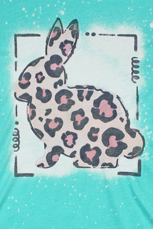 Bleached Doodle Bunny Leopard Tri-Blend Short Sleeve Tee - Wholesale Accessory Market
