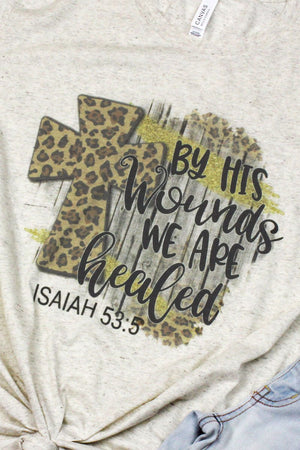 By His Wounds Tri-Blend Short Sleeve Tee - Wholesale Accessory Market
