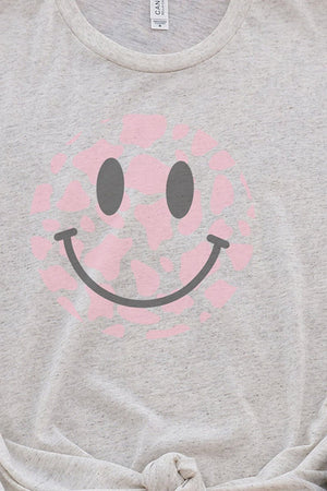 Cow Spots Happy Face Tri-Blend Short Sleeve Tee - Wholesale Accessory Market