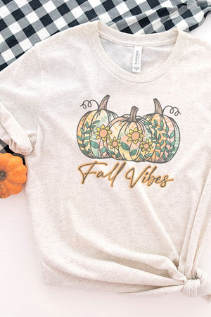 Fall Vibes Tie Dye Pumpkins Tri-Blend Short Sleeve Tee - Wholesale Accessory Market