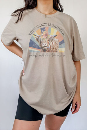 Floral Crazy Cow Tri-Blend Short Sleeve Tee - Wholesale Accessory Market