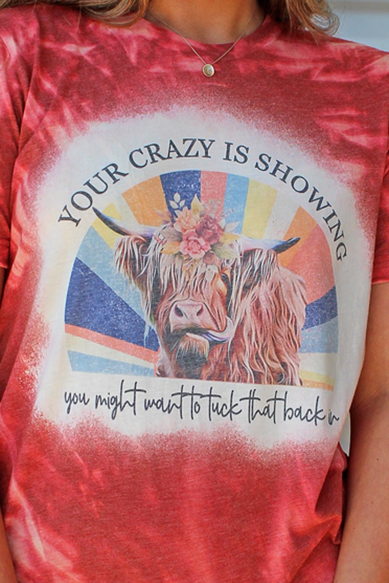 Bleached Floral Crazy Cow Tri-Blend Short Sleeve Tee - Wholesale Accessory Market