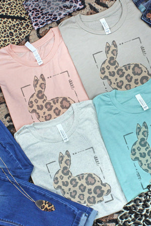 Doodle Bunny Leopard Tri-Blend Short Sleeve Tee - Wholesale Accessory Market
