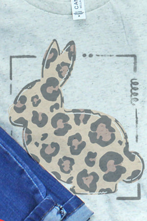 Doodle Bunny Leopard Tri-Blend Short Sleeve Tee - Wholesale Accessory Market