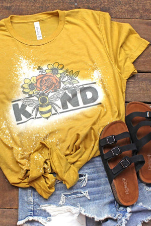 Bleached Floral Be Kind Tri-Blend Short Sleeve Tee - Wholesale Accessory Market