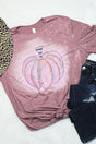 Bleached Watercolor Pumpkin Tri-Blend Short Sleeve Tee - Wholesale Accessory Market