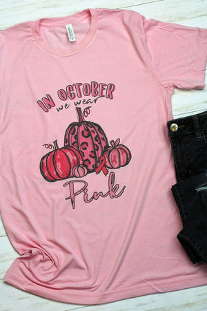 In October We Wear Pink Tri-Blend Short Sleeve Tee - Wholesale Accessory Market
