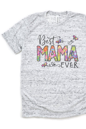 Floral Best Mama Ever Unisex Short Sleeve Tee - Wholesale Accessory Market