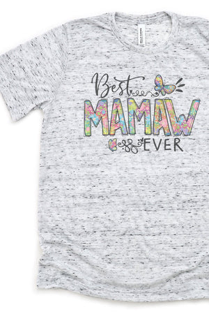 Floral Best Mamaw Ever Unisex Short Sleeve Tee - Wholesale Accessory Market