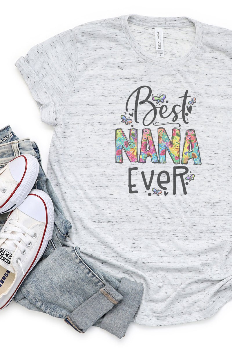 Floral Best Nana Ever Unisex Short Sleeve Tee - Wholesale Accessory Market