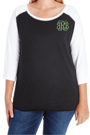L.A.T. Ladies Curvy Baseball Tee *Personalize It - Wholesale Accessory Market