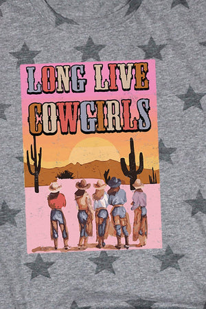 Pink Sunset Long Live Cowgirls Unisex Five Star Tee - Wholesale Accessory Market