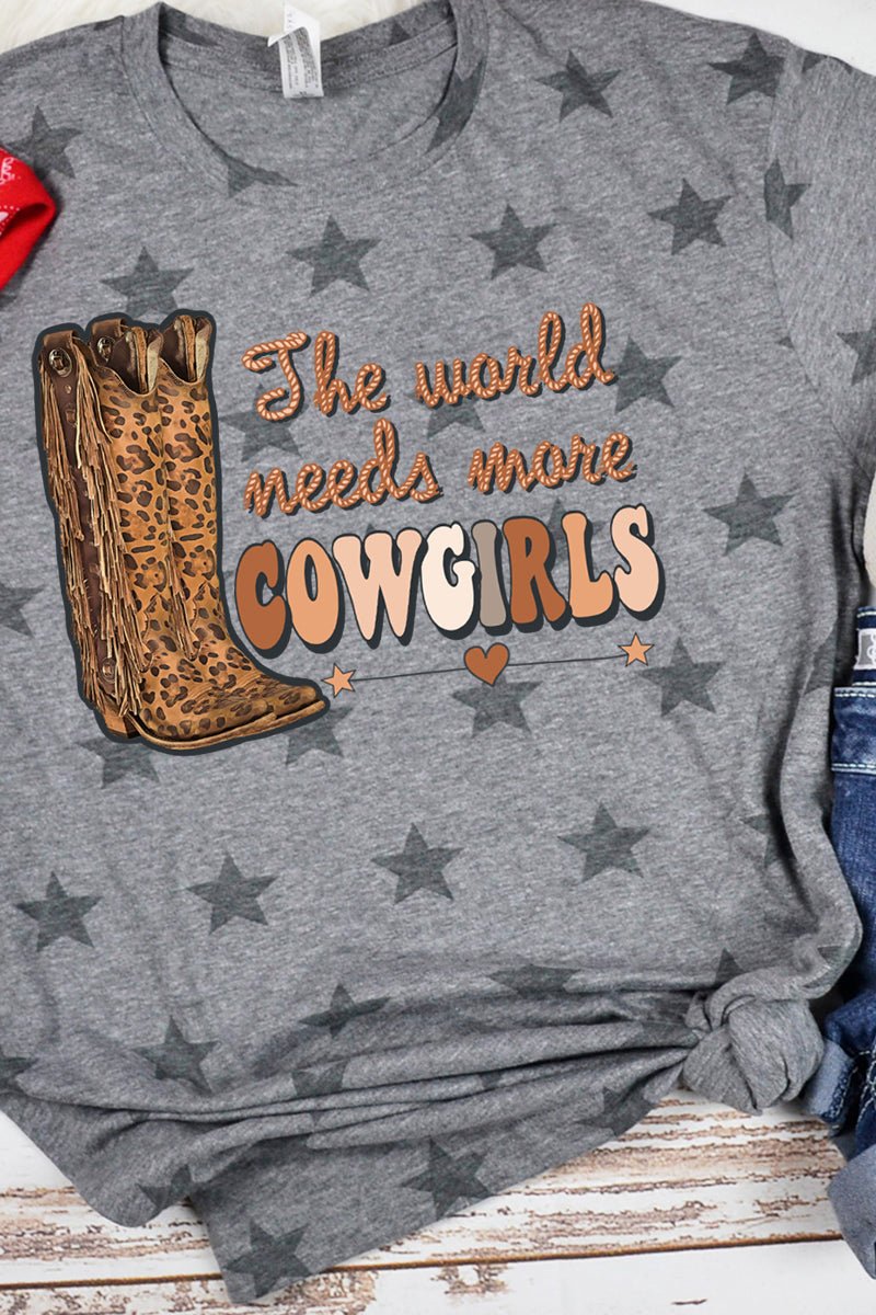 The World Needs More Cowgirls Unisex Five Star Tee - Wholesale Accessory Market