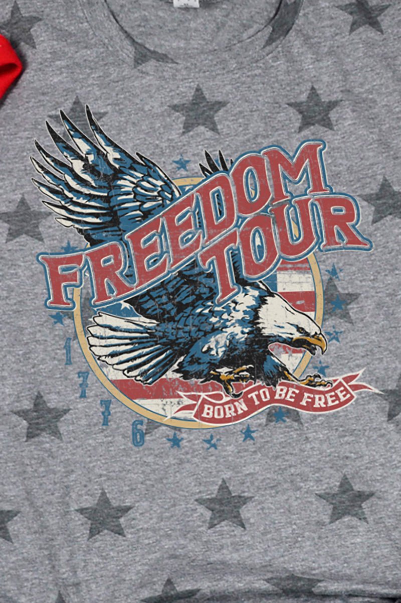 Code Five Men's Five Star Crew Neck Tee – Combed Cotton Patriotic Star Print Shirt, Smoke Star
