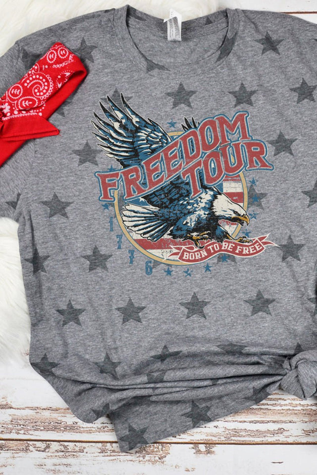 Vintage Freedom Tour Unisex Five Star Tee - Wholesale Accessory Market