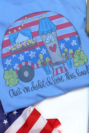 Love This Land Patriotic Camper Performance T-Shirt - Wholesale Accessory Market