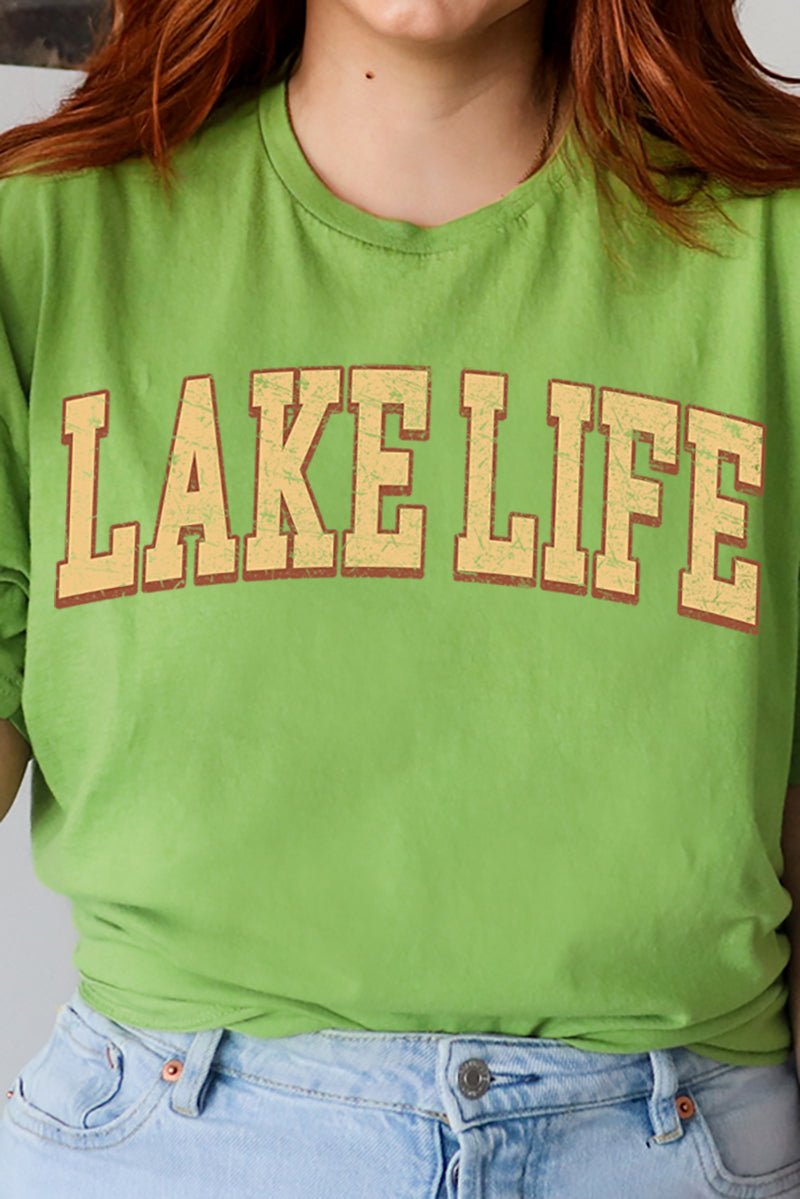 Vintage Varsity Lake Life Short Sleeve Relaxed Fit T-Shirt - Wholesale Accessory Market