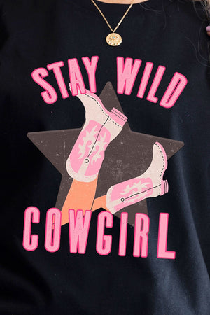 Stay Wild Cowgirl Short Sleeve Relaxed Fit T-Shirt - Wholesale Accessory Market