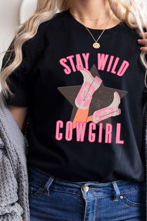 Stay Wild Cowgirl Short Sleeve Relaxed Fit T-Shirt - Wholesale Accessory Market
