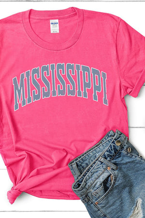 Athletic Varsity Mississippi Short Sleeve Relaxed Fit T-Shirt - Wholesale Accessory Market