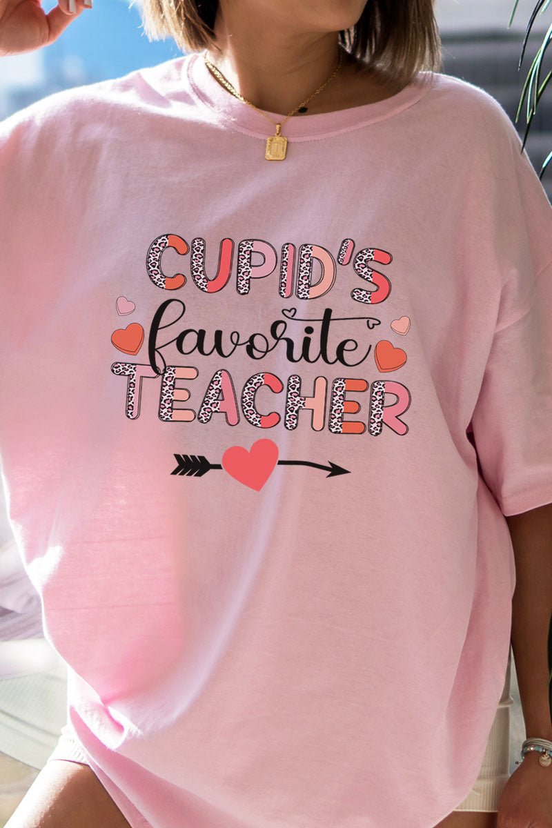 Cupid's Favorite Teacher Short Sleeve Relaxed Fit T-Shirt - Wholesale Accessory Market
