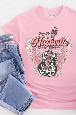Take Me To Nashville Short Sleeve Relaxed Fit T-Shirt - Wholesale Accessory Market