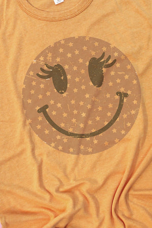 Star of the Show Happy Face Vintage Jersey T-Shirt - Wholesale Accessory Market