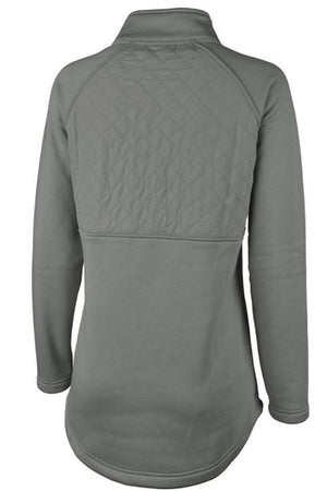 Charles River Women's Heather Gray Newbury Asymmetrical Snap Sweatshirt (Wholesale Pricing N/A) - Wholesale Accessory Market