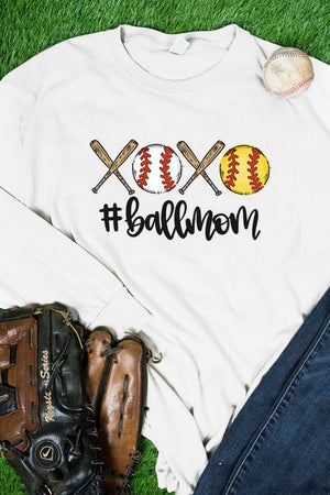 #Ball Mom Heavy Cotton Long Sleeve Adult T-Shirt - Wholesale Accessory Market