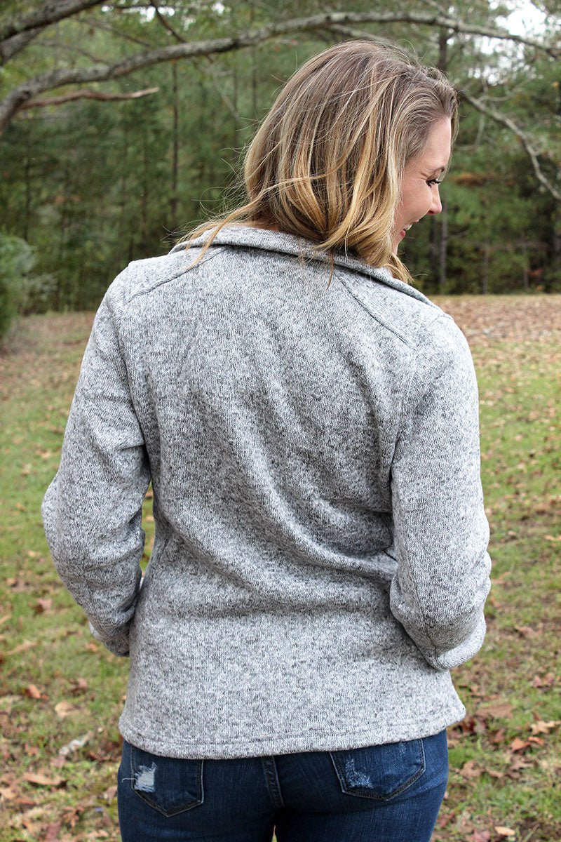 Womens grey fleece jacket clearance