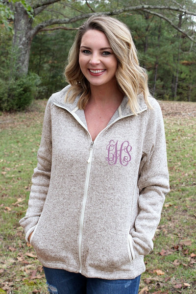 Charles river heathered fleece jacket on sale