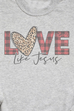 Buffalo Plaid Love Like Jesus Unisex NuBlend Crew Sweatshirt - Wholesale Accessory Market