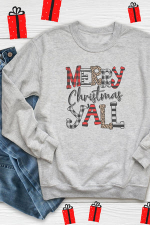 Doodle Merry Christmas Y'all Unisex NuBlend Crew Sweatshirt - Wholesale Accessory Market