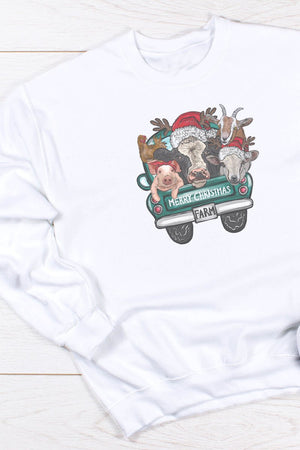 Farm Animals Merry Christmas Unisex NuBlend Crew Sweatshirt - Wholesale Accessory Market