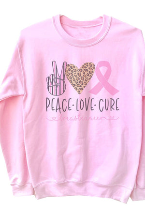 Peace Love Pink Ribbon Unisex NuBlend Crew Sweatshirt - Wholesale Accessory Market